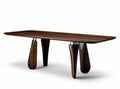 Wooden dining table with modern design and sturdy metal legs 200 x 100 x 75cm