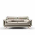 Modern fabric two-seater sofa with wooden legs in light gray 190 x 85 x 90cm