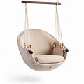 Hanging swing chair with cotton fabric and wooden frame 70 x 70 x 100cm